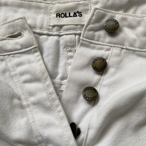 Rolla’s Original Cut Off High Waist Denim Jean Shorts White 25 - Picture 4 of 16